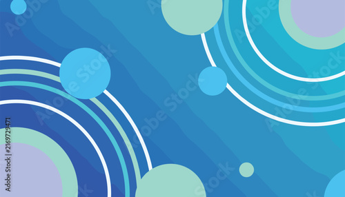 Beautiful abstract background with layered shades of blue, wave patterns, and clean geometric circles.