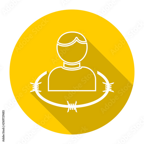 Barbed wire man icon isolated on transparent background