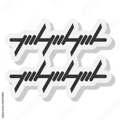 Barbed wire icon isolated on transparent background