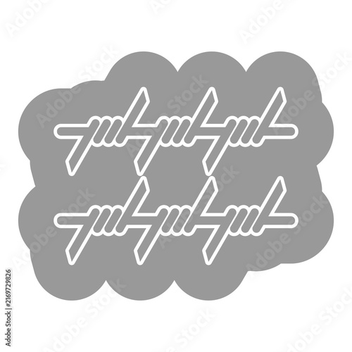 Barbed wire icon isolated on transparent background