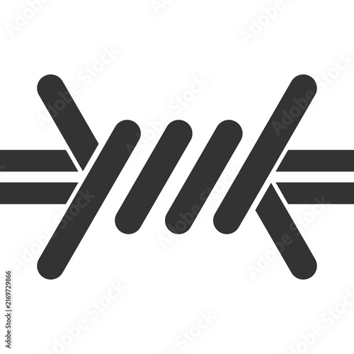 Barbed wire icon isolated on transparent background