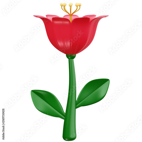 Red Tulip Flower 3D Illustrations
