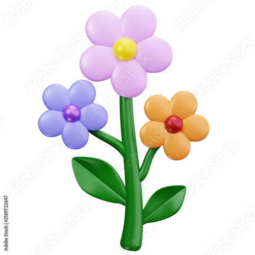 Colorful Flower Bouquet 3D Illustrations