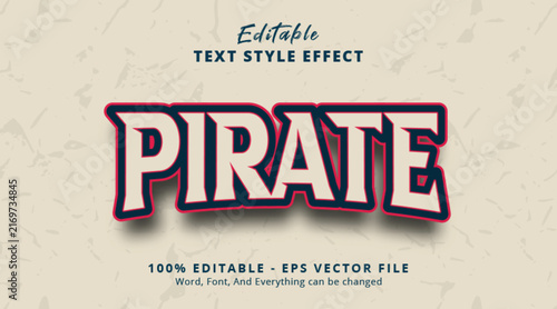 Pirate Text Effect Template with Vintage Nautical Typography for Pirate Game Titles, Adventure Posters, Kids Designs and Entertainment Branding