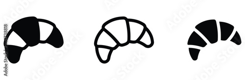 WebCroissant icon set vector illustration for bakery french pastry bread breakfast food cafe menu symbol isolated on white background flat line art design elements for app ui website interface design