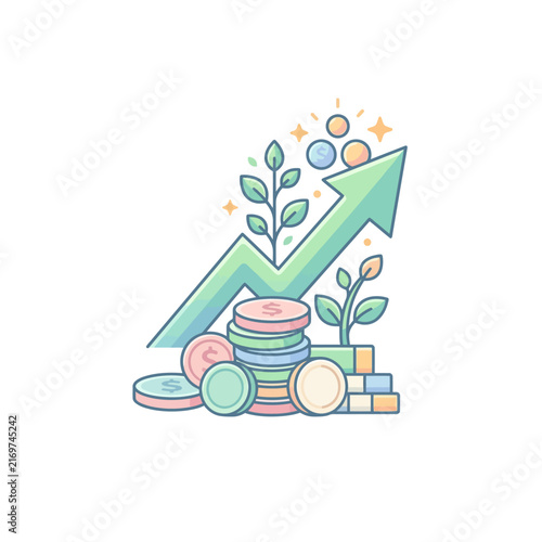Financial Growth Vector Illustration