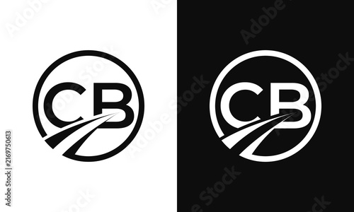 Clean CB Initial Logo with circular framing and flowing strokes.Minimal Monogram Identity Designs. Vector illustration.