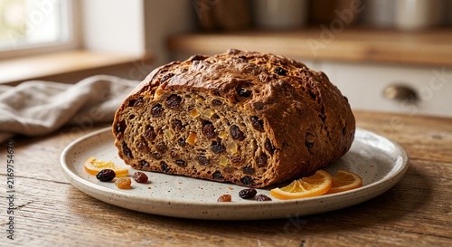 Traditional Irish Barmbrack Fruit Bread with Artisan Bakery Styling