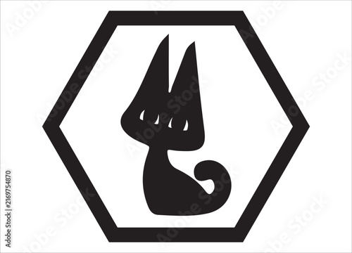 Black Cat Silhouette Vector Collection in Circle Frame