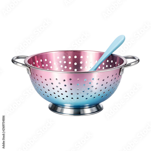 Gradient Metallic Colander with Spoon