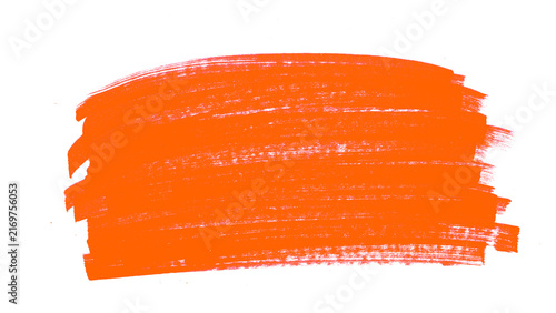 Hand-drawn orange marker highlighter stroke on white background