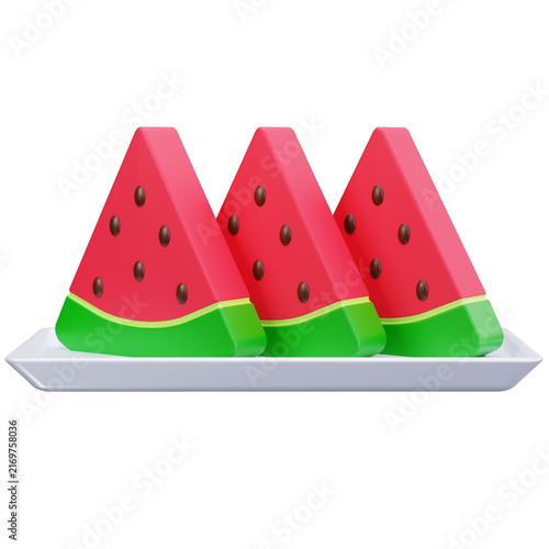 Watermelon Slices 3D Illustrations