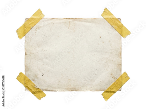 Empty old paper sheet taped note space for text memo reminder blank message concept transparent background