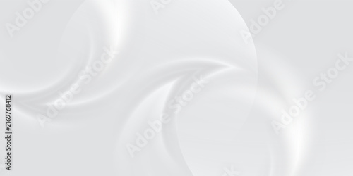 Abstract white glowing geometric lines on gray background. Modern shiny blue circle lines pattern. Futuristic technology concept. Suit for cover, poster,