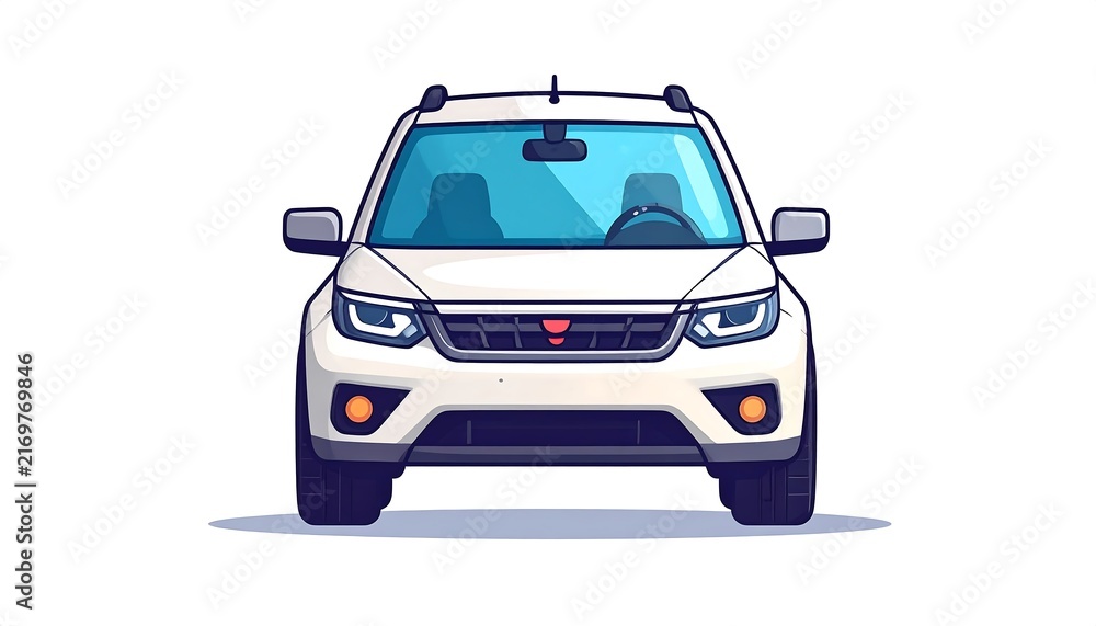 Naklejka premium Blue and purple electric car on white background.