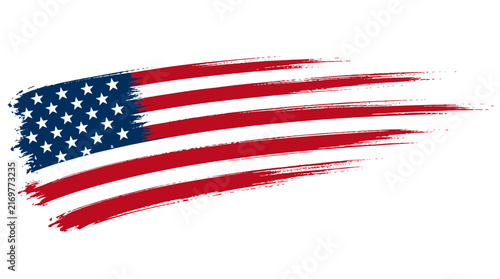 Stylized American Flag Brush Stroke Artwork.