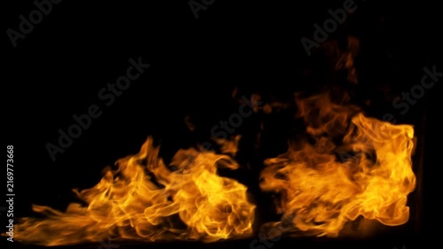 Powerful Burning Fire Flames with Rising Smoke and Glowing Embers