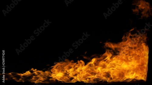 Powerful Burning Fire Flames with Rising Smoke and Glowing Embers