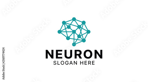 Abstract neural network logo representing brain and technology.