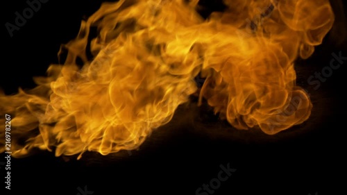 Powerful Burning Fire Flames with Rising Smoke and Glowing Embers
