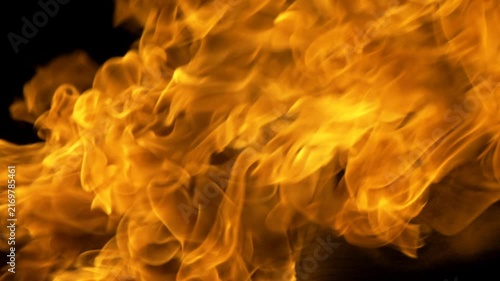 Powerful Burning Fire Flames with Rising Smoke and Glowing Embers