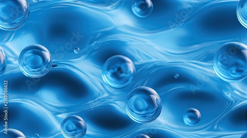 Bubbles in Blue Liquid
