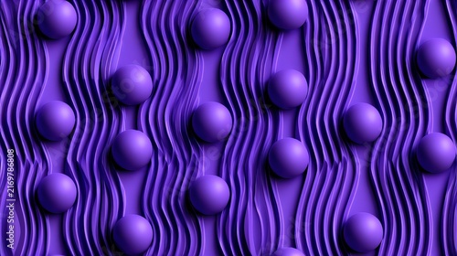 Purple Textured Beads with Gold Number