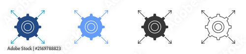 scalability icon set multiple style collection	
