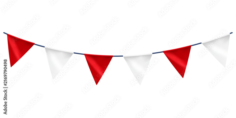 Obraz premium Curved Realistic Pennant Bunting Garland