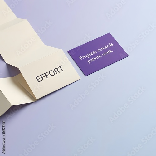 Inspirational Message with Cards on Soft Purple Background