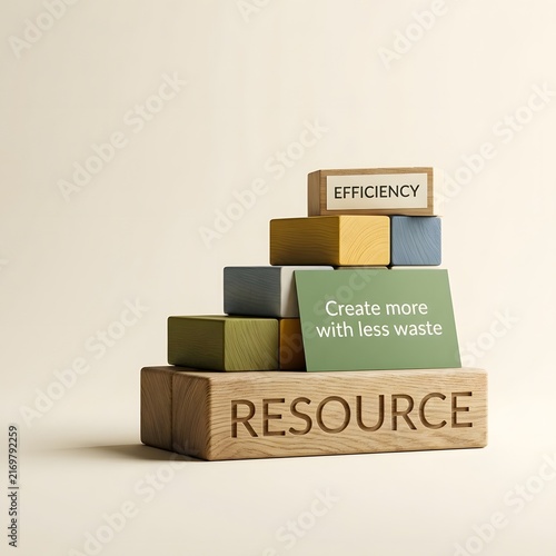 Stacked Blocks with Words on Efficiency and Resource Usage Concept
