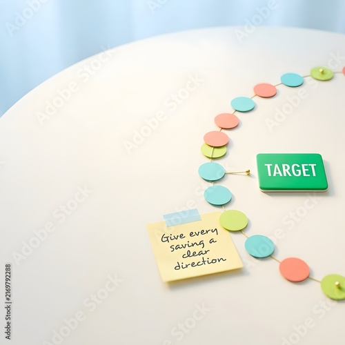 Strategic Planning with Target and Clear Direction Notes in Office Setting
