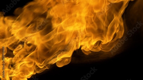 Powerful Burning Fire Flames with Rising Smoke and Glowing Embers
