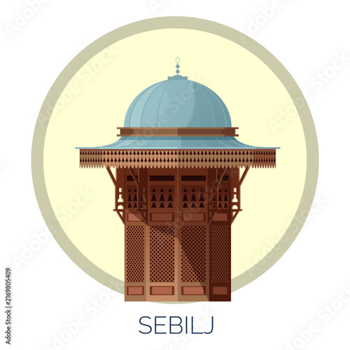 Sebilj – Historic Landmark of Sarajevo, Bosnia & Herzegovina - Stock Illustration
