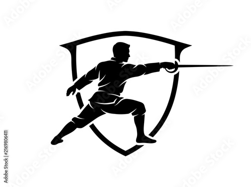 Fotografía Martial artist sword stance