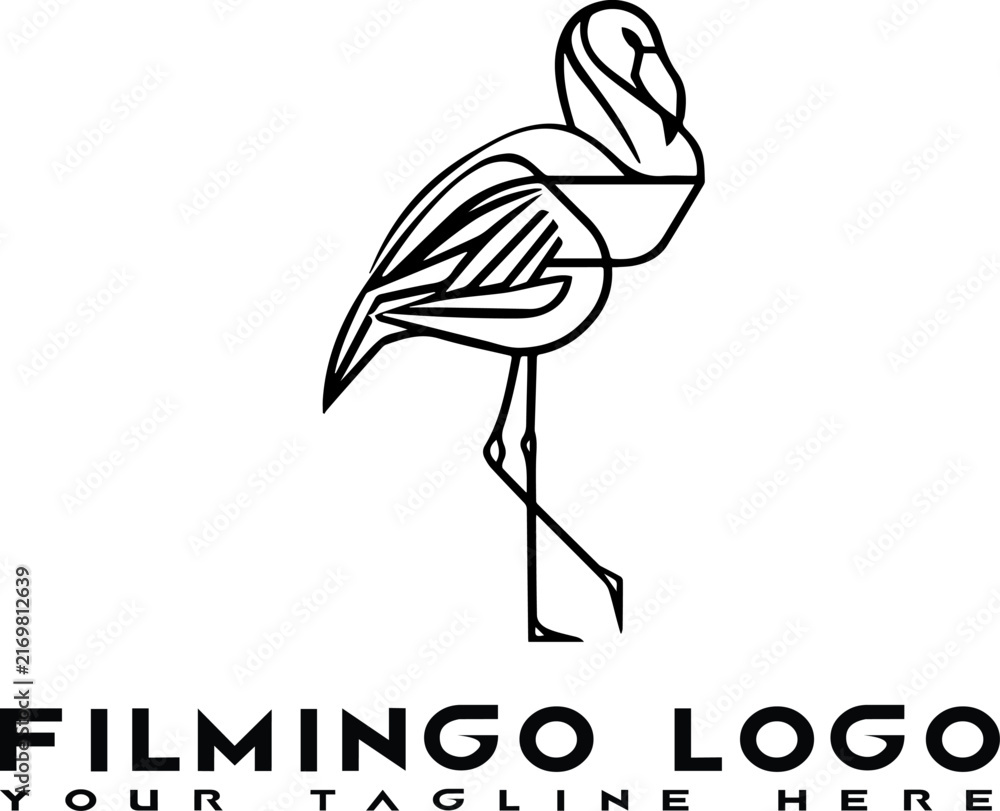Naklejka premium flamingo silhouette vector