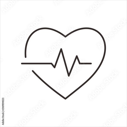 Heart Pulse Line Electrocardiogram Medical Health Icon Vector Illustration