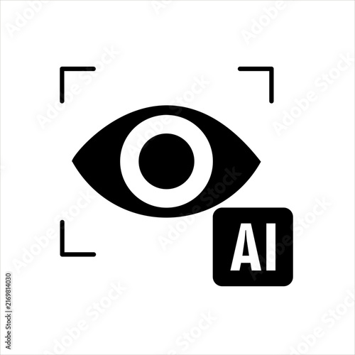 Artificial Intelligence Eye Scanner Icon for Smart Vision Vector Illustration