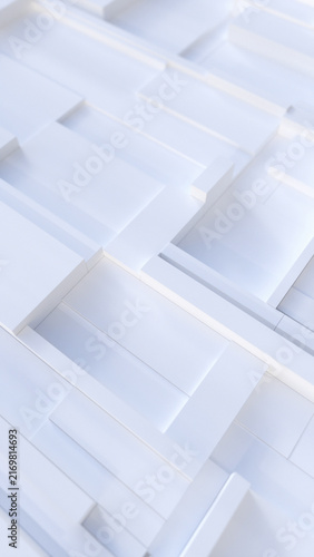 Konstfotografi The scene shows an artistic arrangement of white shapes in a corporate space