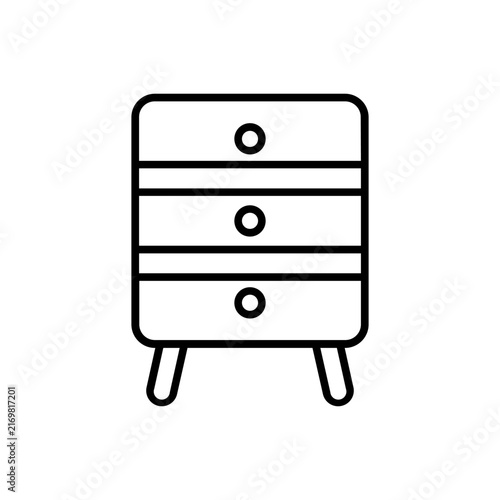 Vintage Chest of Drawers Furniture Icon