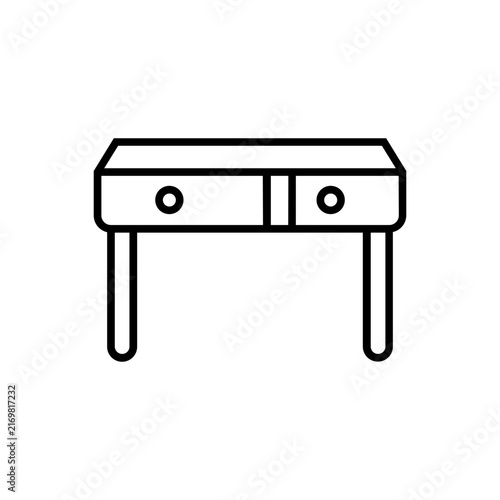 Wooden Console Table Furniture Icon for Home Interior