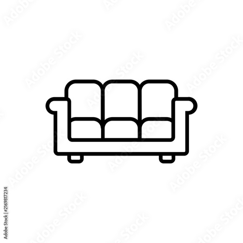 Red Sofa Furniture Icon for Living Room Interior