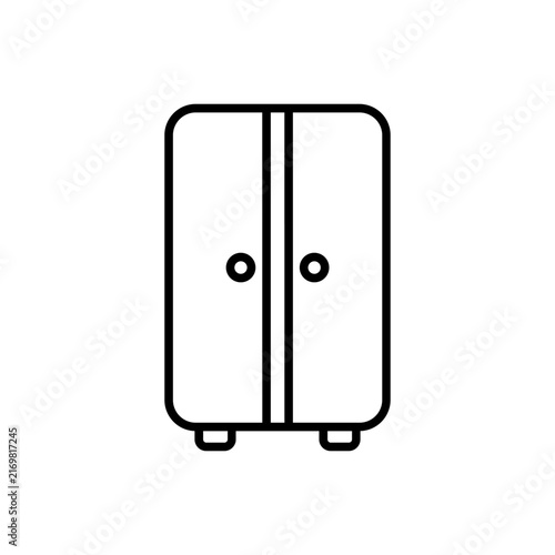 Two Door Wardrobe Furniture Icon for Home Storage