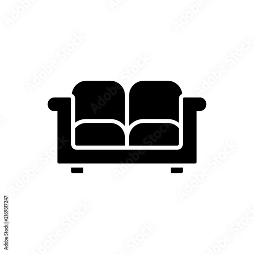 Comfortable two seater sofa loveseat couch icon vector illustration