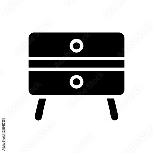 Nightstand bedside table with two drawers icon vector illustration