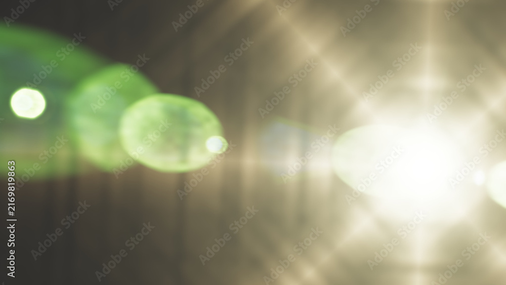 Naklejka premium A realistic digital lens flare effect with bright glowing light and optical reflections