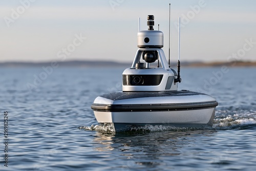 Autonomous surface vehicle navigating calm water for marine research