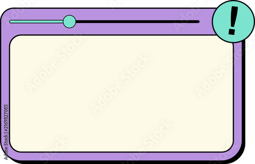 Exclamation Mark Retro UI Text Frame for Warning, Alert, Attention, Important Messages, and Vintage Graphic Design. Vector Isolated.