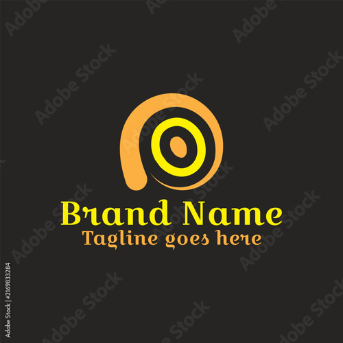 Oval shape inside Abstract Company Logo Design Vector for Modern Corporate Branding and Professional Business Identity. Editable color. 
