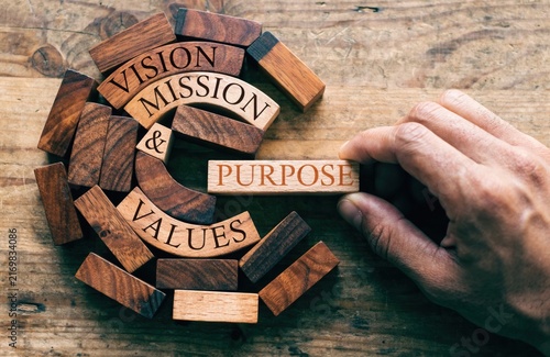 Business Concept Vision Mission Values Purpose Circle.